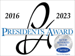 Lakes REgion HVAC has received the Carrier President’s Award for  Factory Authorized Dealers